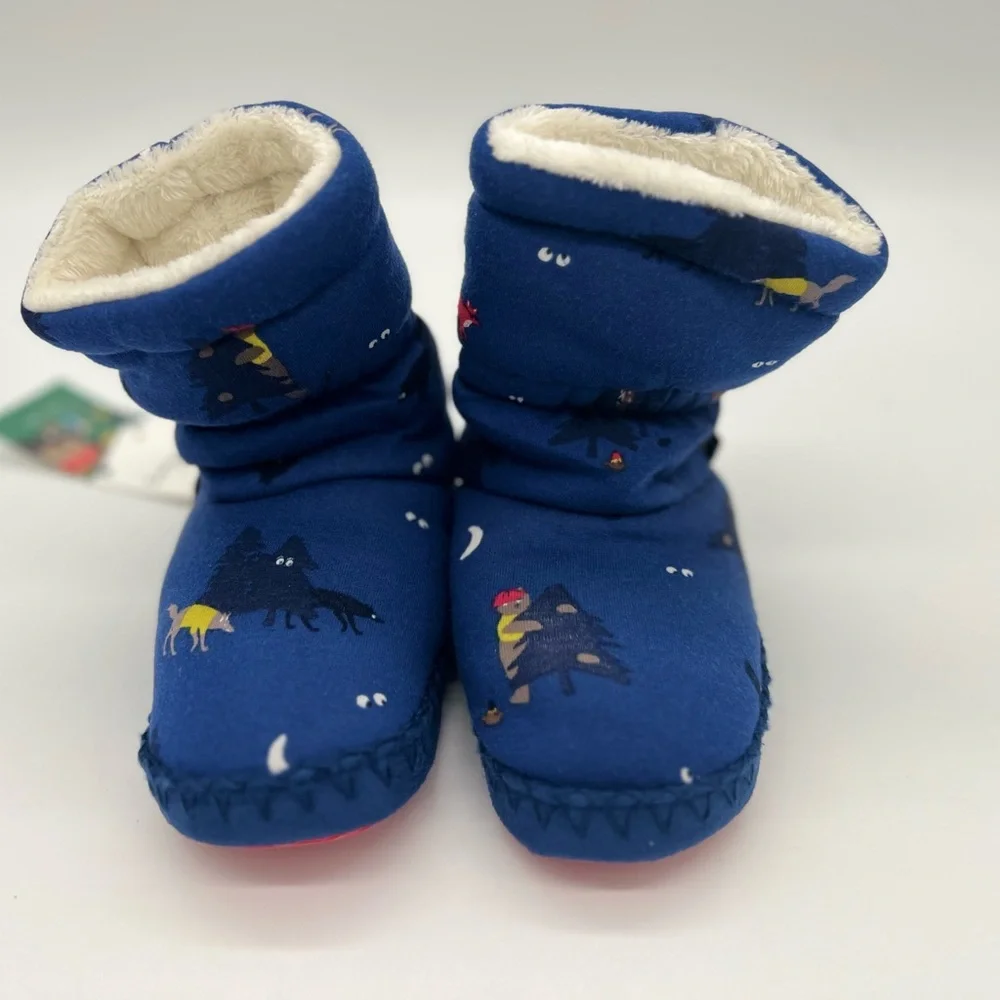 Joules Boy's Slipper Socks, Blue Woods Sz 11/12